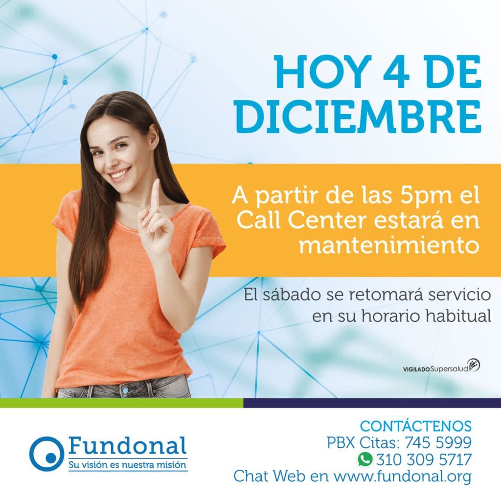 Disponibilidad Call Center 4 de Diciembre