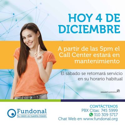Disponibilidad Call Center 4 de Diciembre